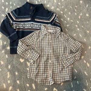 JANIE & JACK bundle boys sweater and button down. Sz 3T. EUC